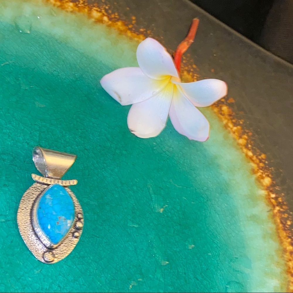 SALE ⭐️ Turquoise handmade marquise pendant - Picture 2 of 3